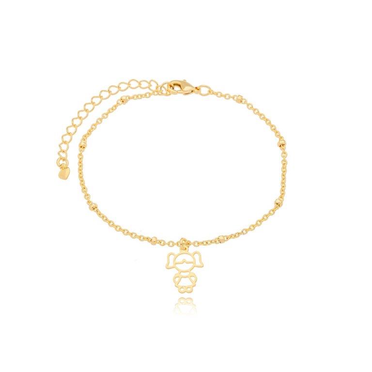 Pulseira Filha(o) com Esferas Ouro