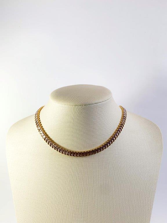 Colar Chocker  Sequencia Baguete Colorida