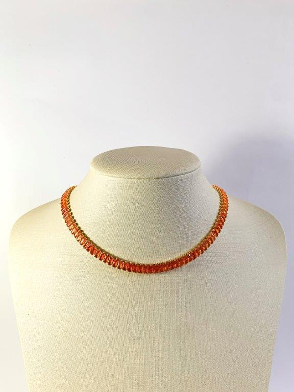 Colar Chocker  Sequencia Baguete Colorida