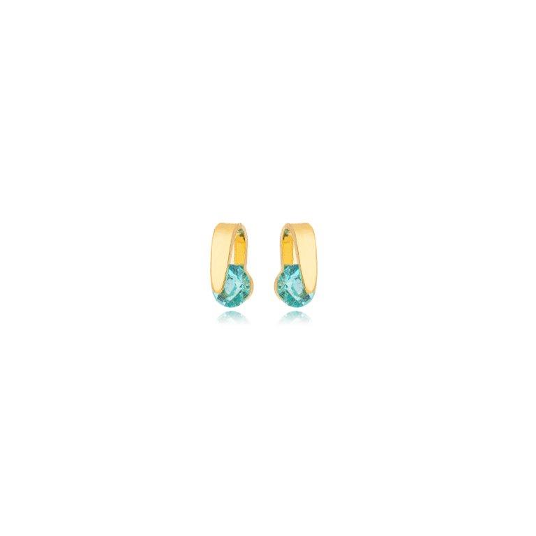 Brinco Chapa e Zirconia Redonda P