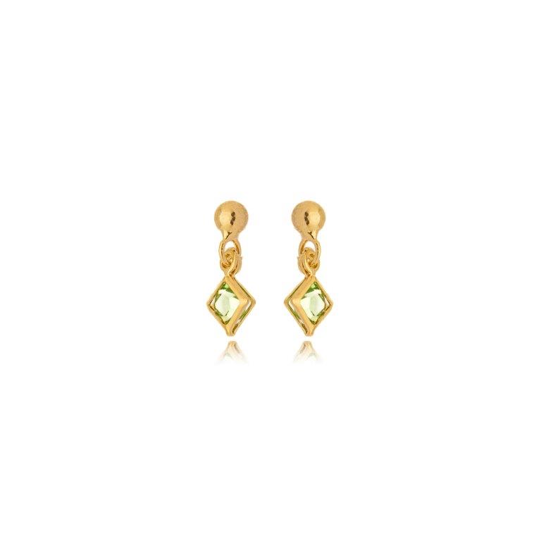 Brinco Pendente Zirconia Quadrada