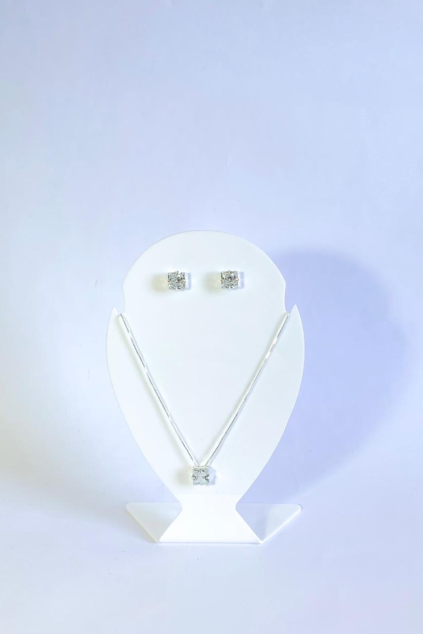 Conjunto Quadrado Rosa Prata