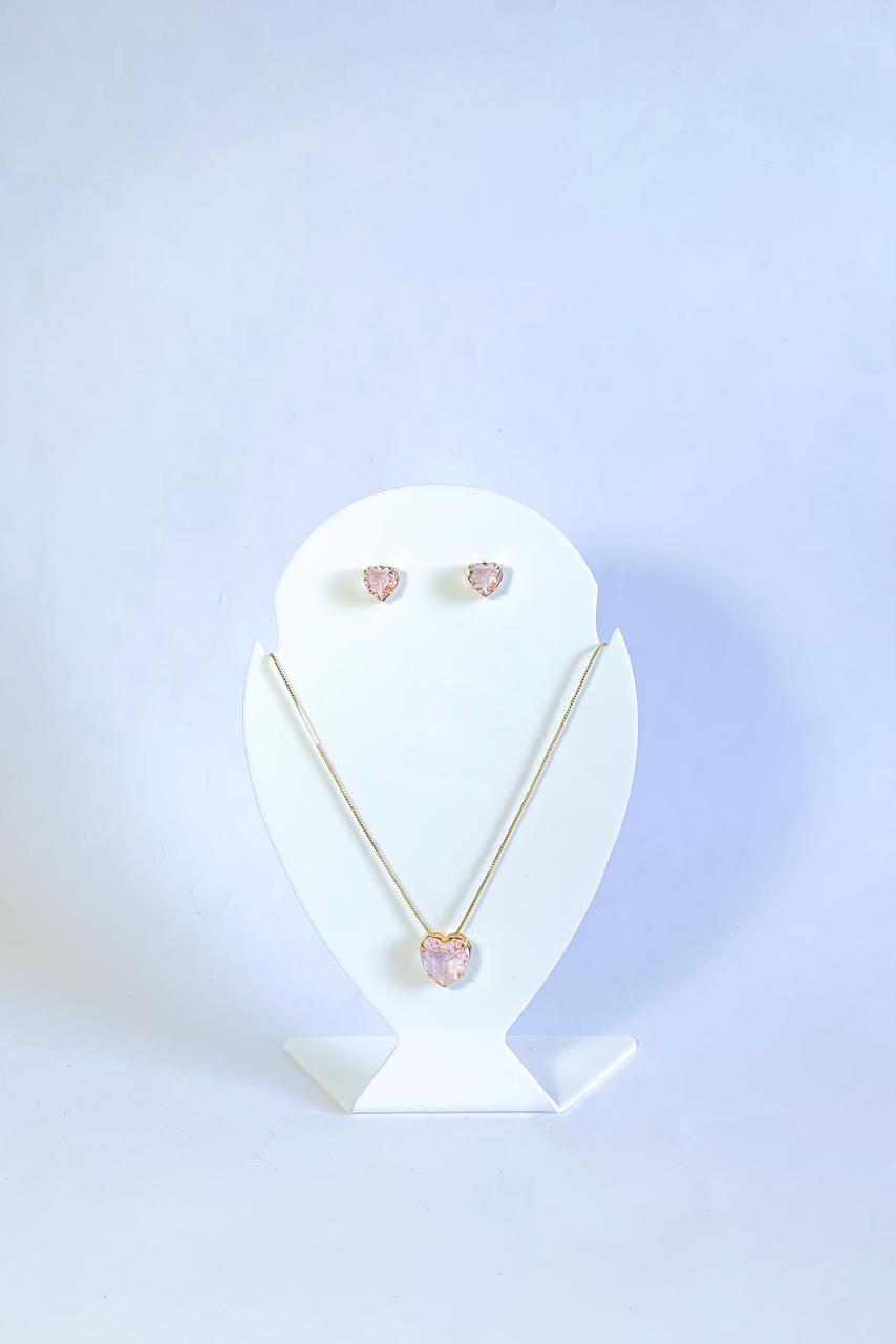 Conjunto Coração Verde Ouro