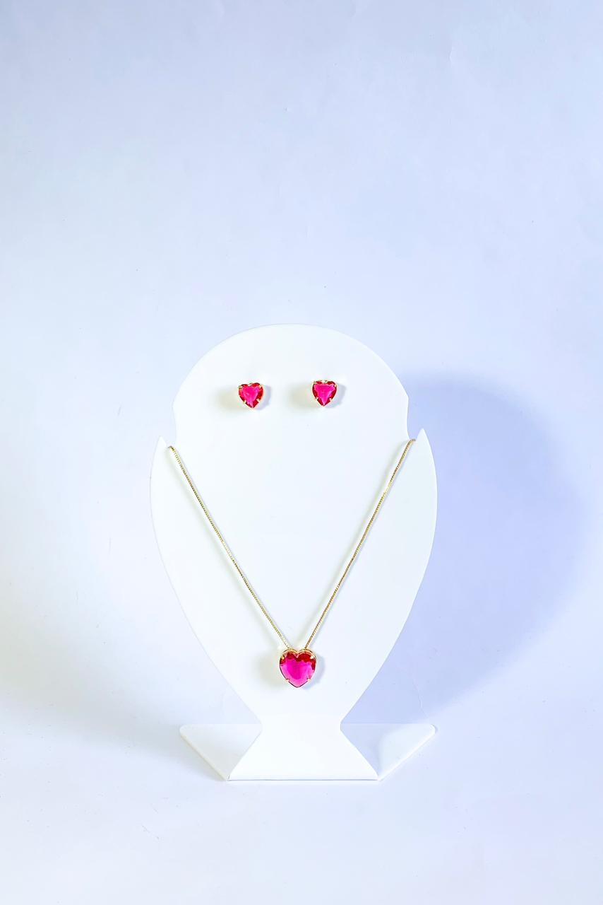 Conjunto Coração Verde Ouro