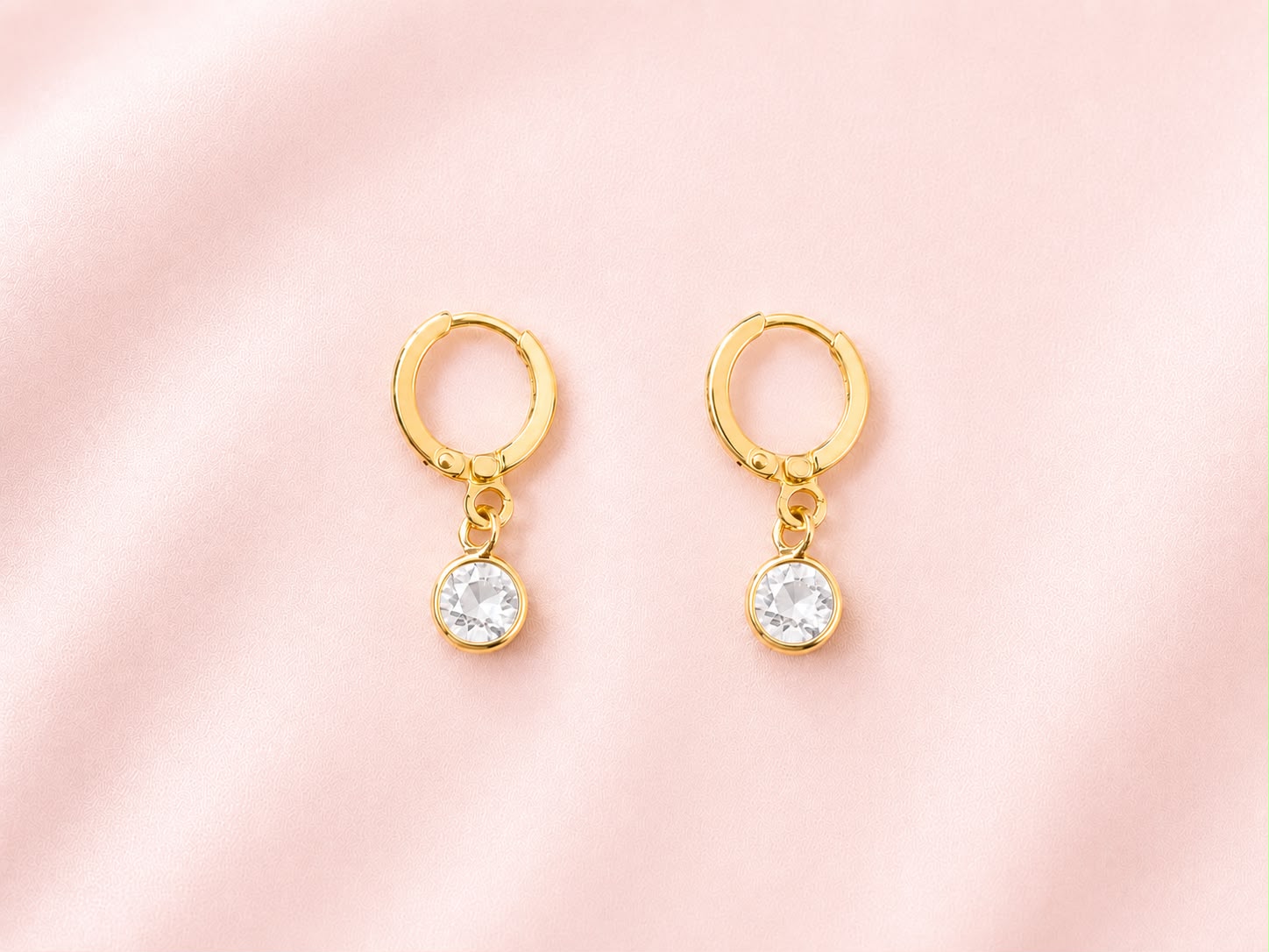 Brinco Argola Zirconia Redonda Colors Ouro