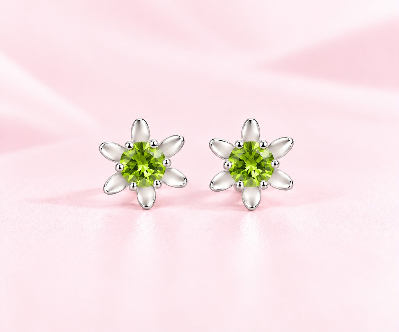 Brinco Flor com Zirconia ao Centro Prata
