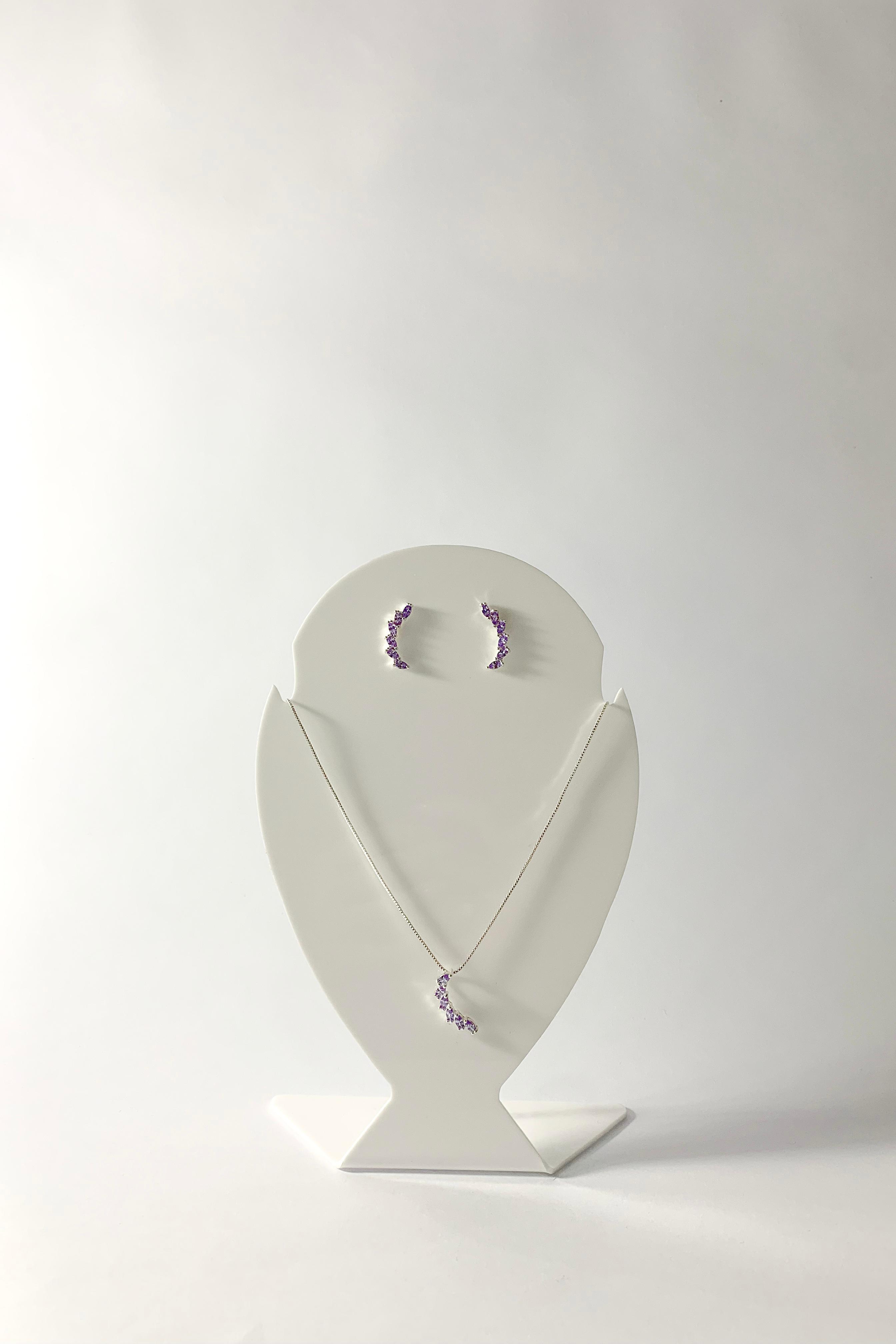 Conjunto Virgula Cravejado Prata