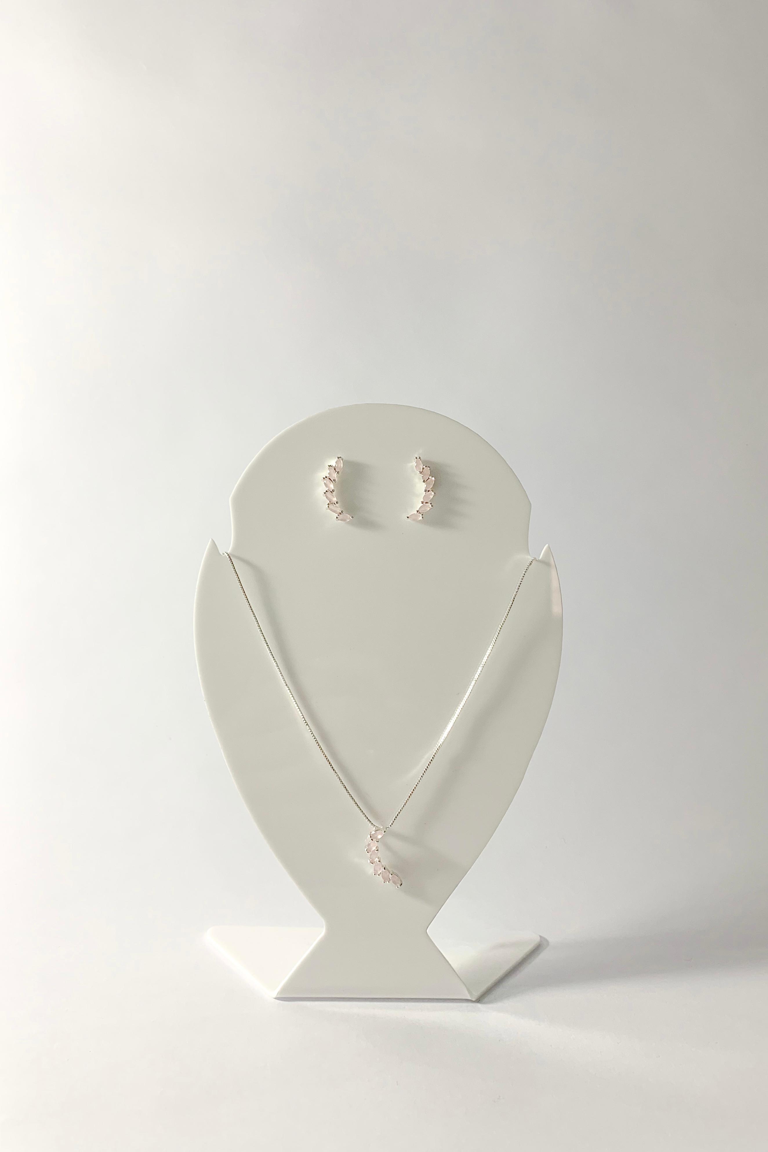 Conjunto Virgula Cravejado Prata