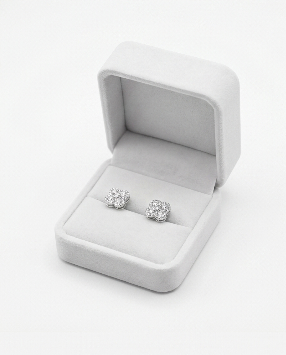 CONJUNTO TREVO ZIRCÔNIA