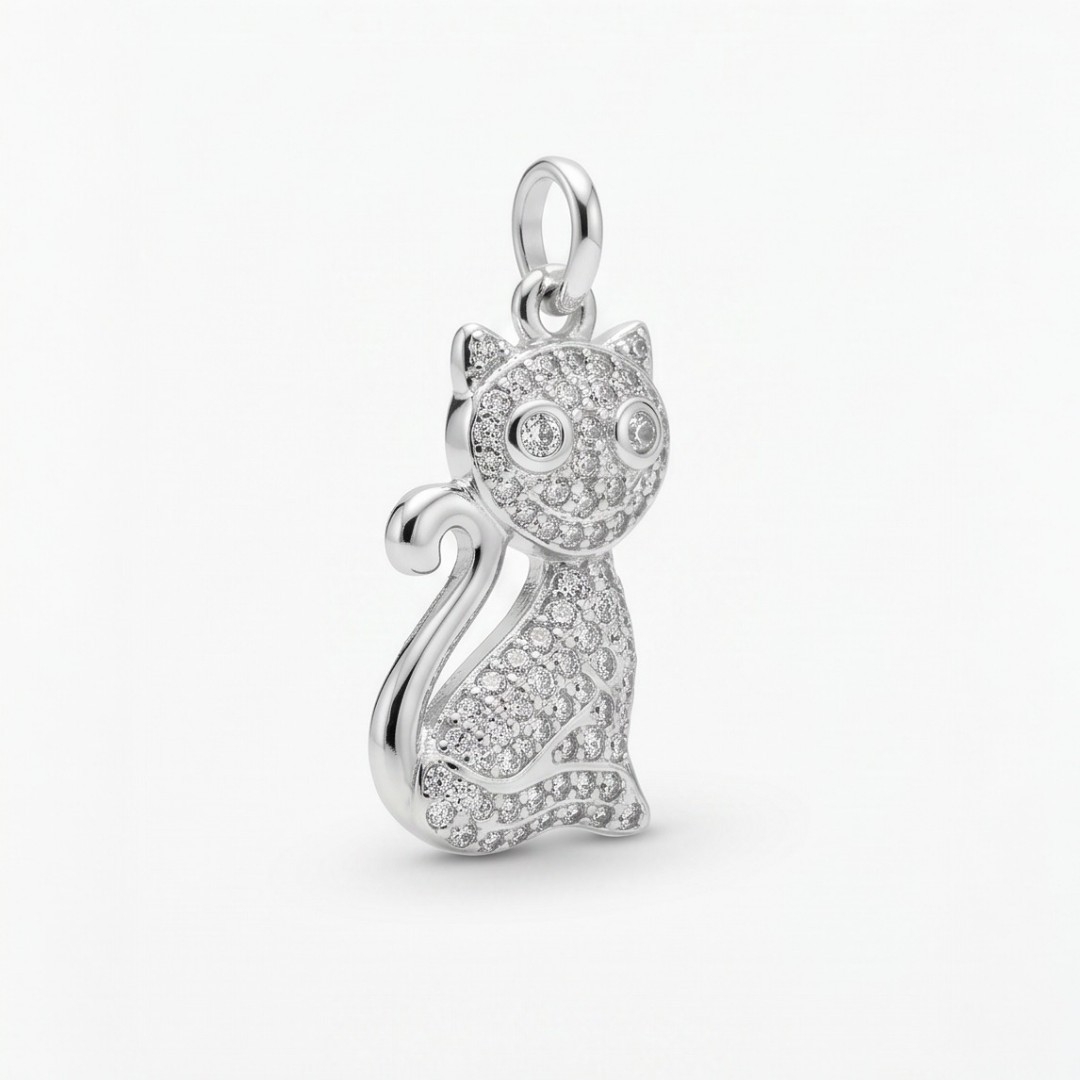 PINGENTE GATO CRAVEJADO