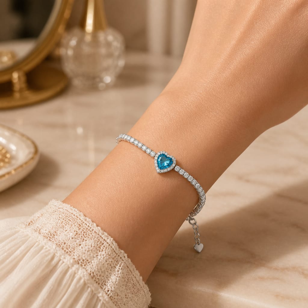 PULSEIRA RIVIERA PINGENTE CORAÇÃO
