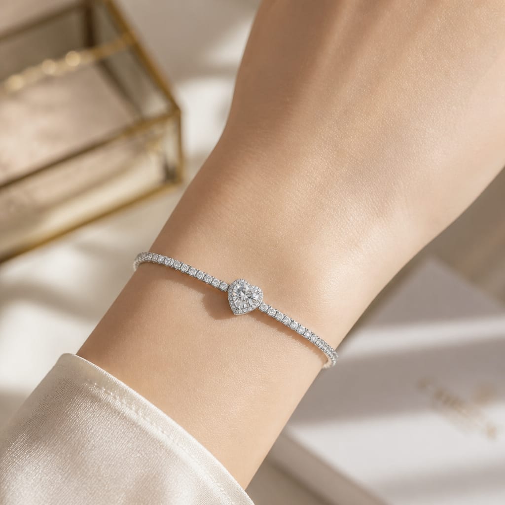 PULSEIRA RIVIERA PINGENTE CORAÇÃO