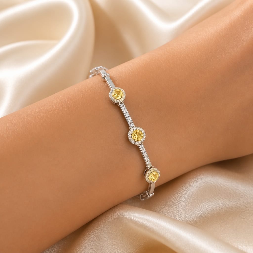 PULSEIRA LUXO CRAVEJADA PINGENTE REDONDO