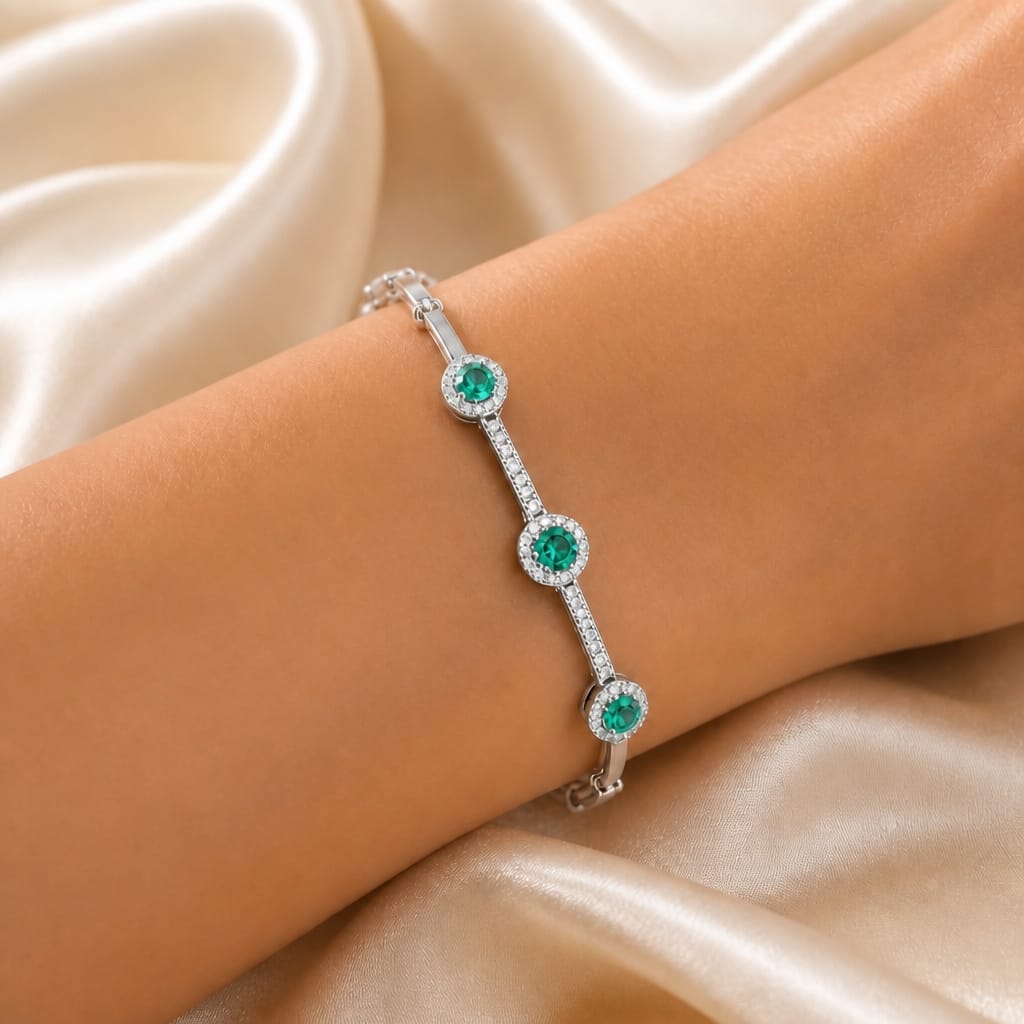 PULSEIRA LUXO CRAVEJADA PINGENTE REDONDO
