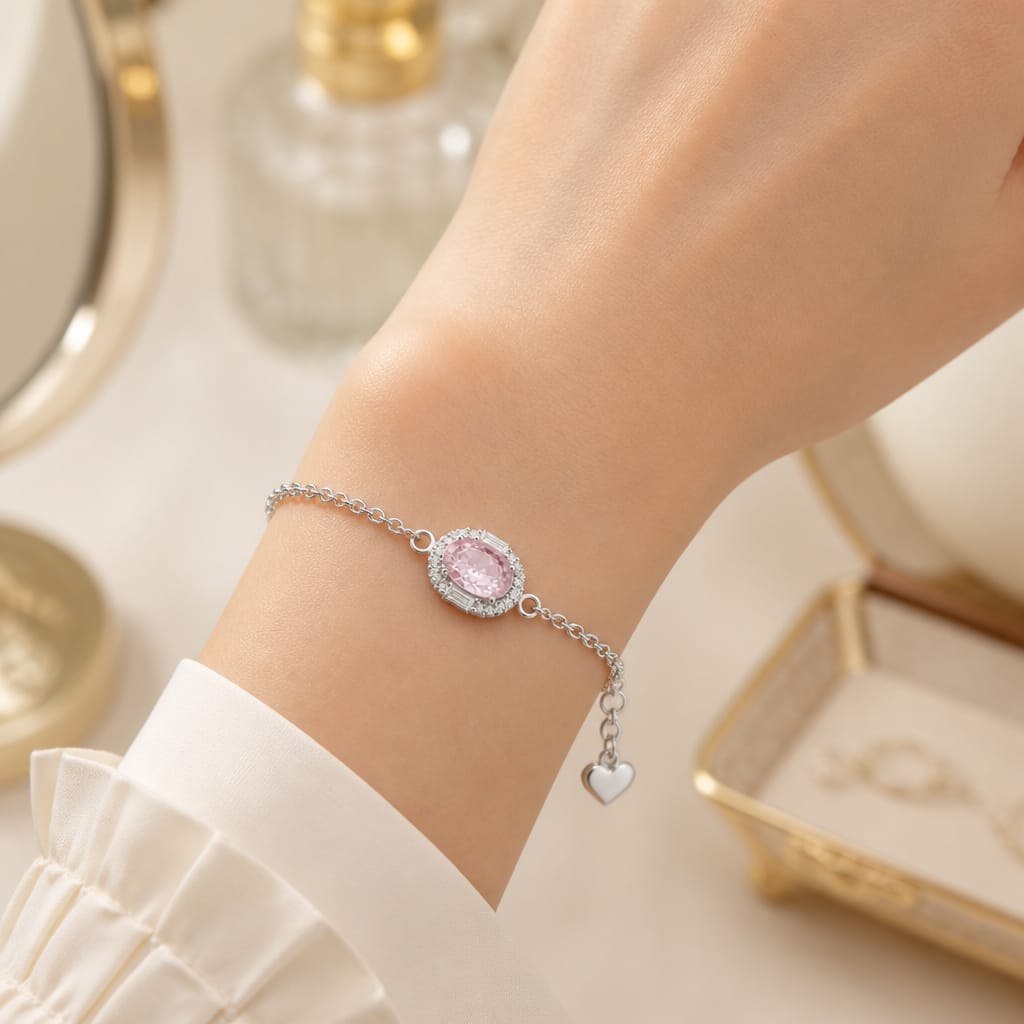 PULSEIRA PINGENTE OVAL CRAVEJADO