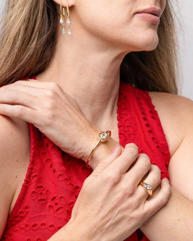 Bracelete Karina cravação basel ponto de luz Bruna Semijoias