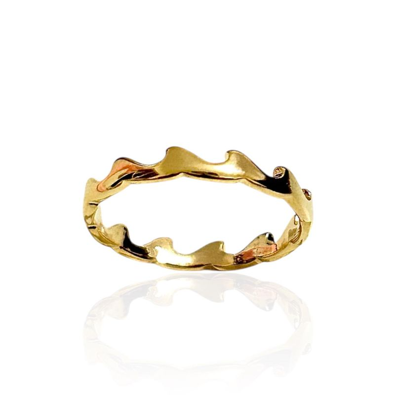 Anel Coroa Banhado a Ouro 18k