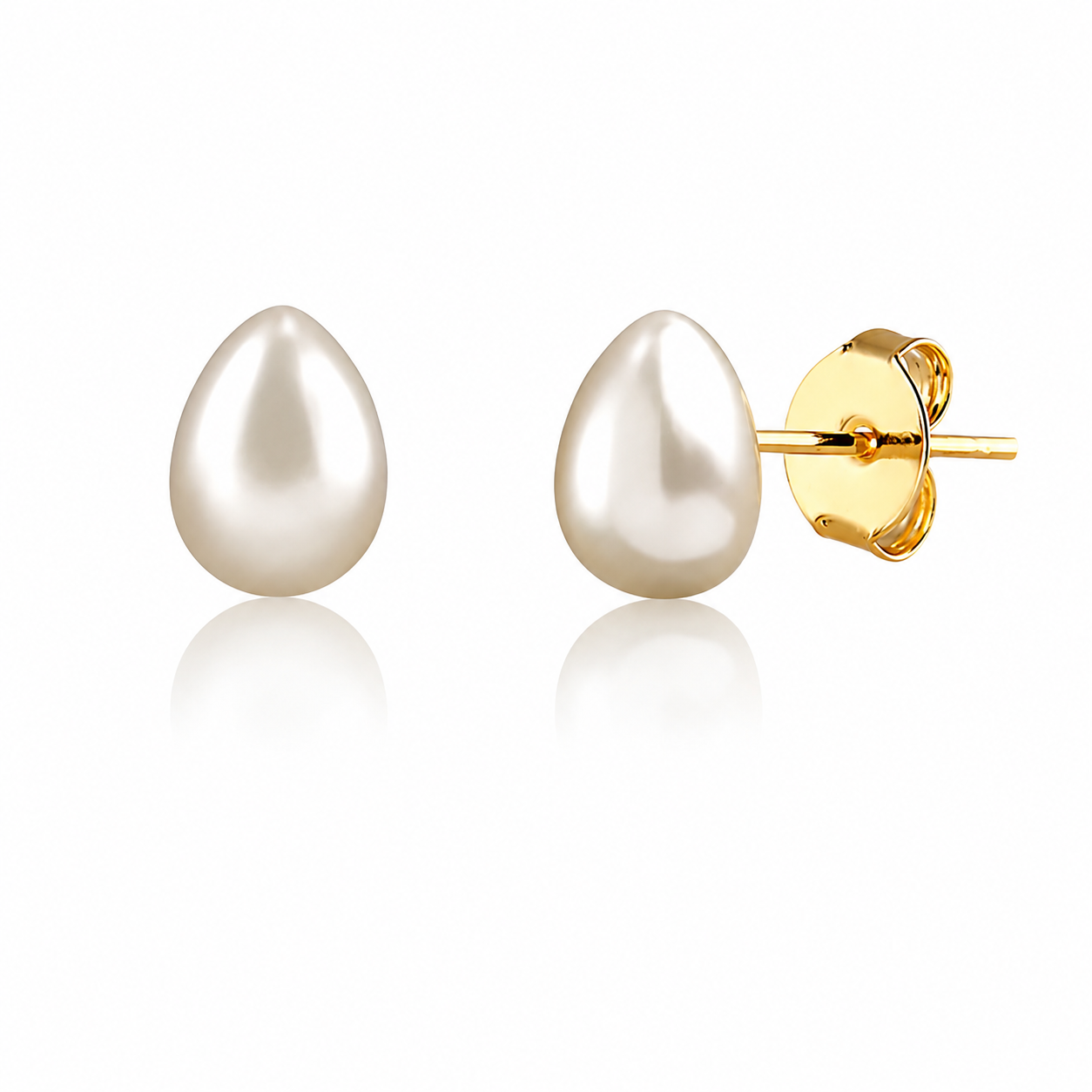 Brinco Gota em Pérola 9x7mm Banhado a Ouro 18k