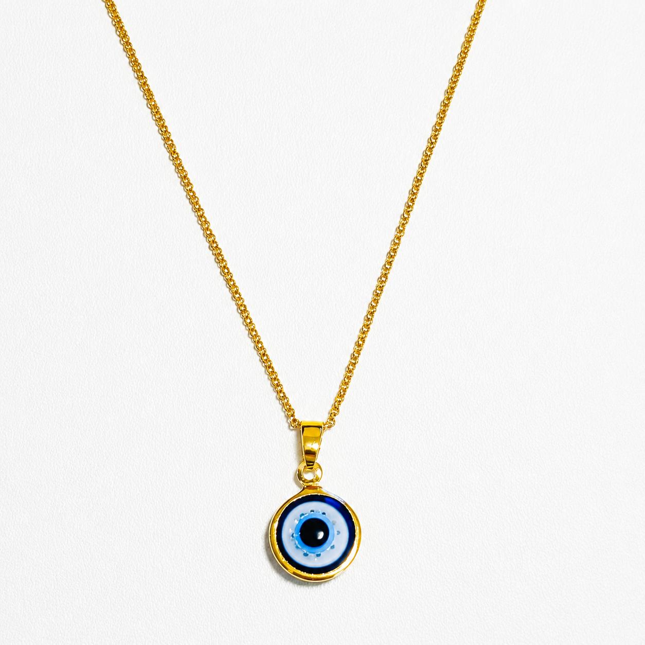 Colar Olho Grego 45cm Banhado a Ouro 18k