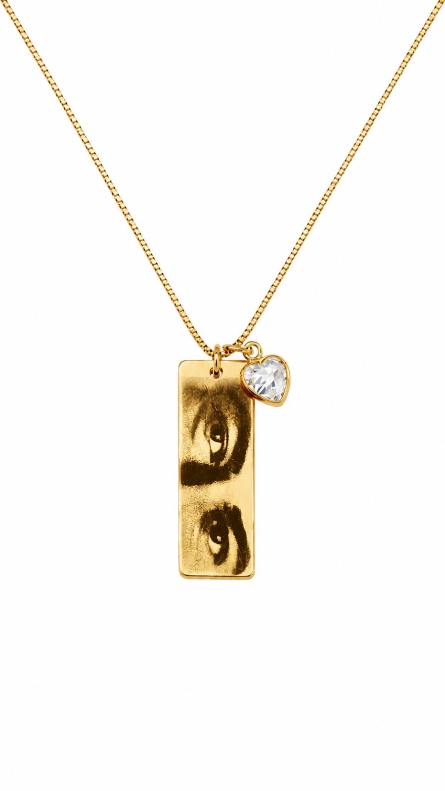 Colar Personalizado com Olhar Banhado a Ouro.
