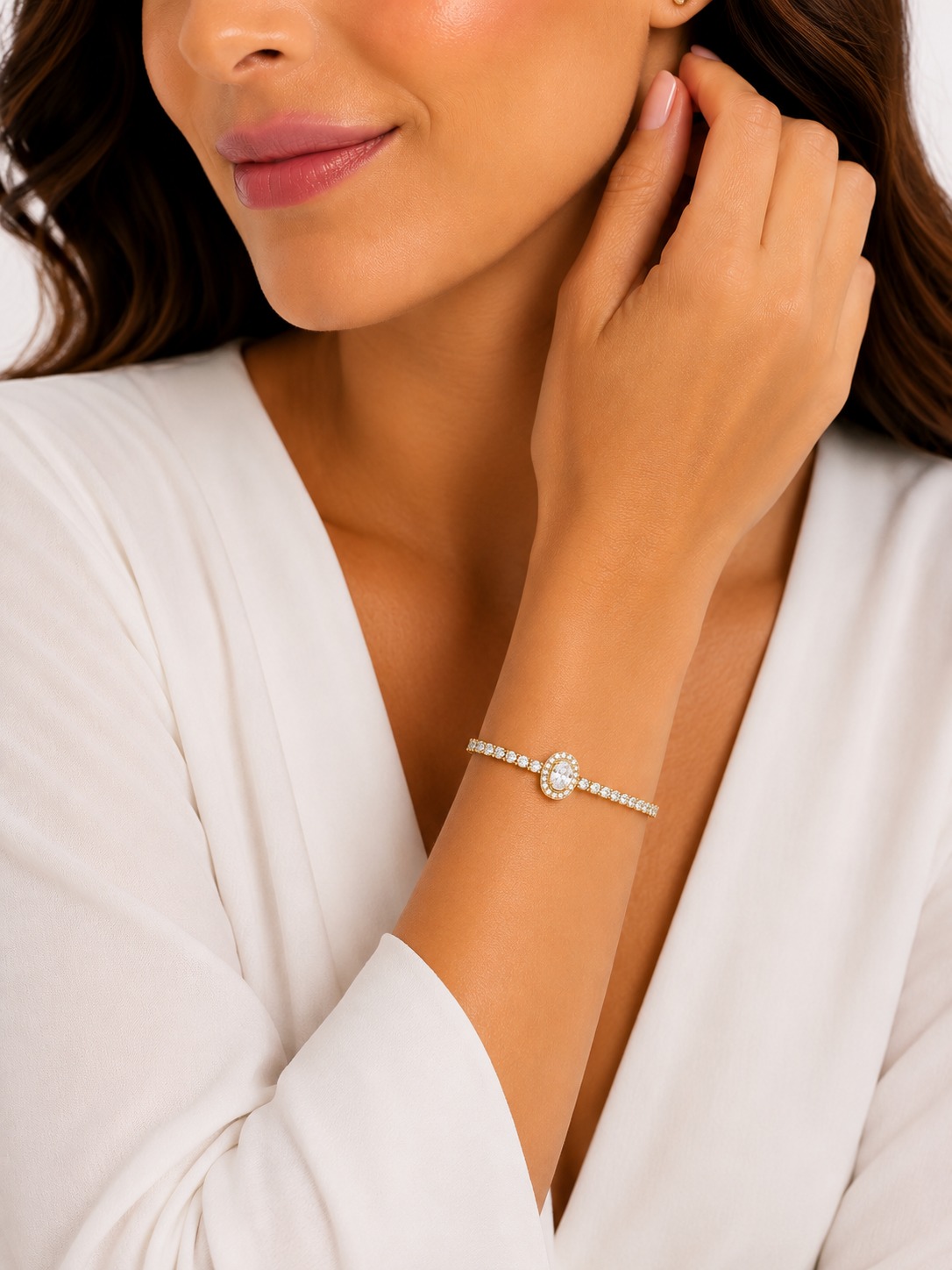 Pulseira Riviera Cristal Aço.