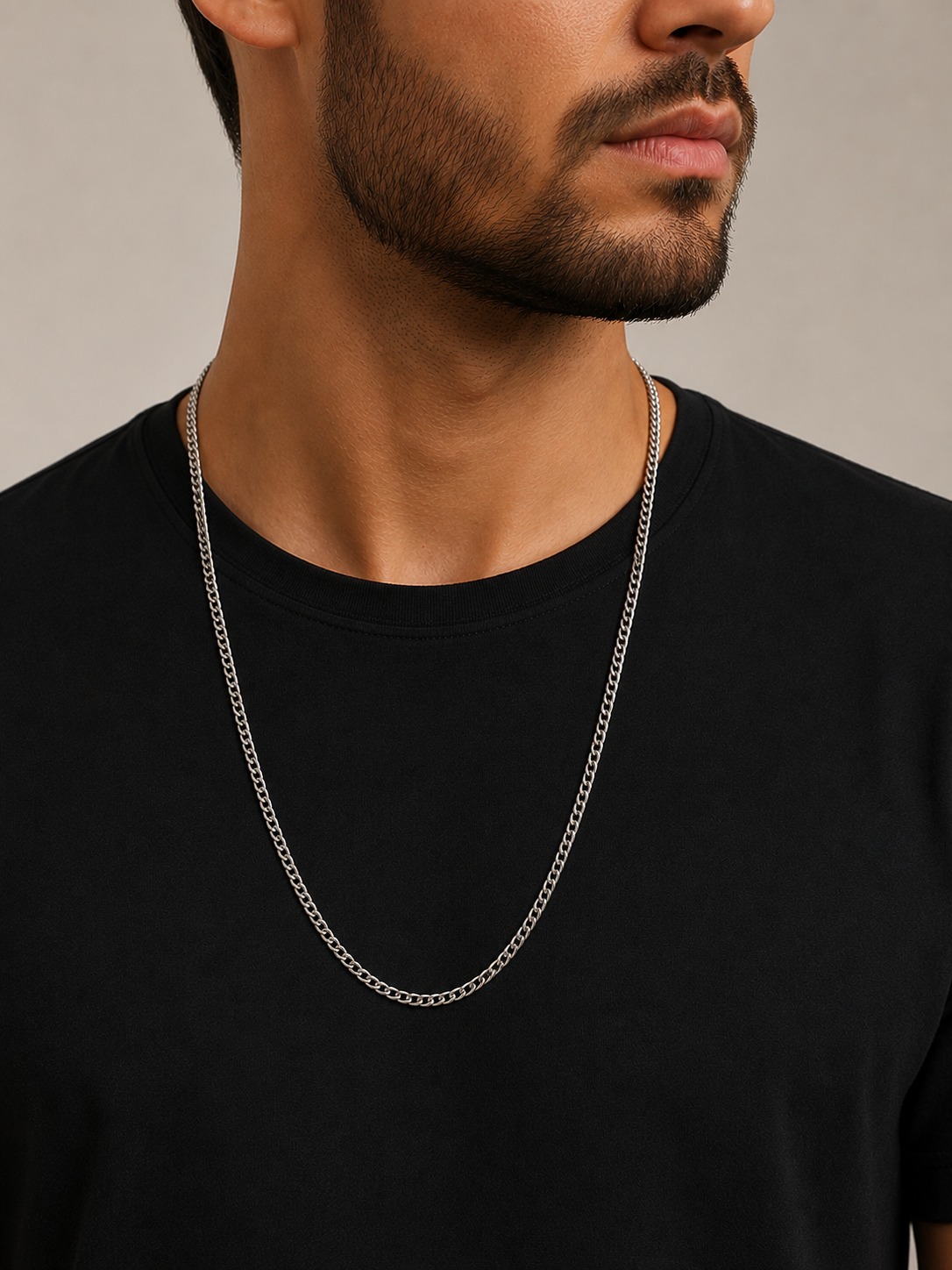 Corrente Masculina em Aço Inoxidável.