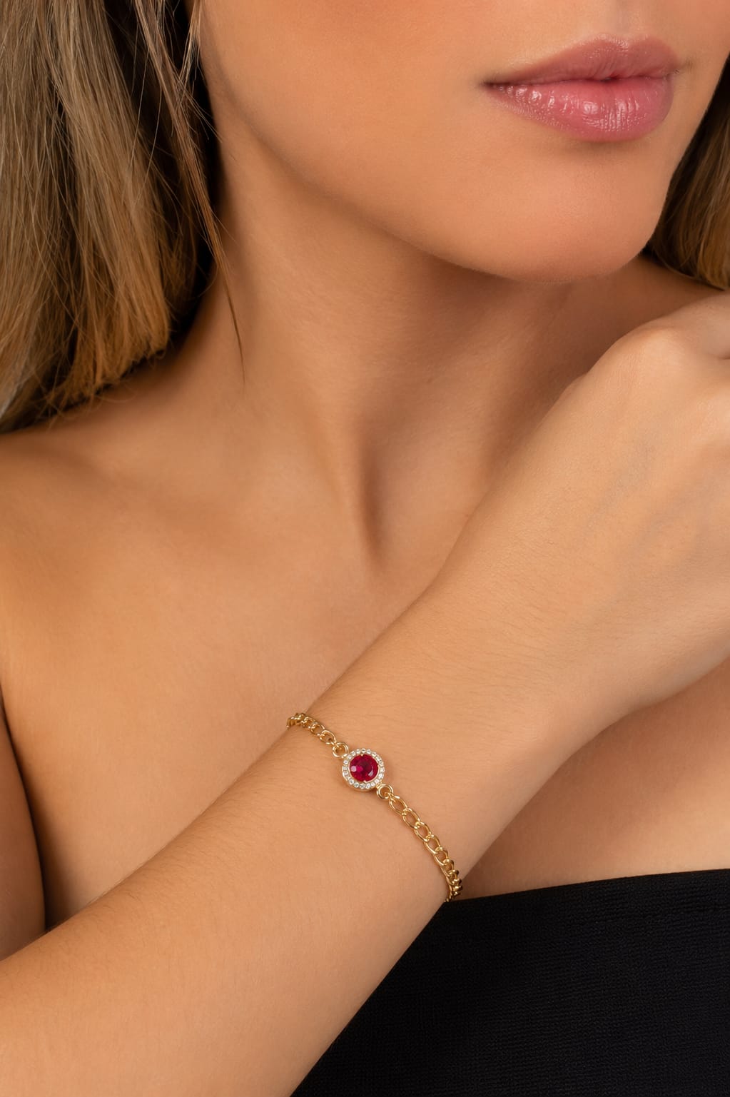 Pulseira Ponto de Luz Cravejada.
