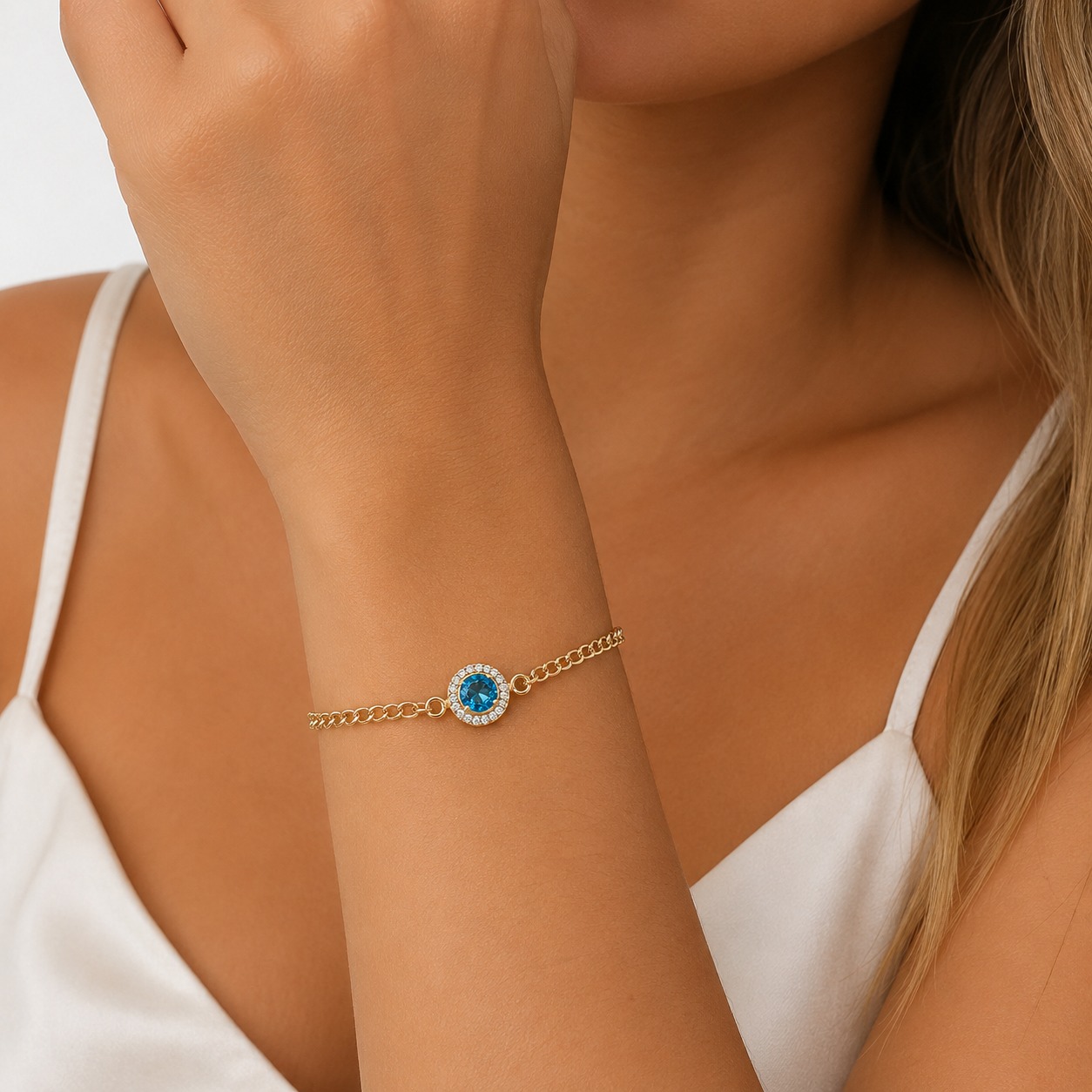 Pulseira Ponto de Luz Cravejada.
