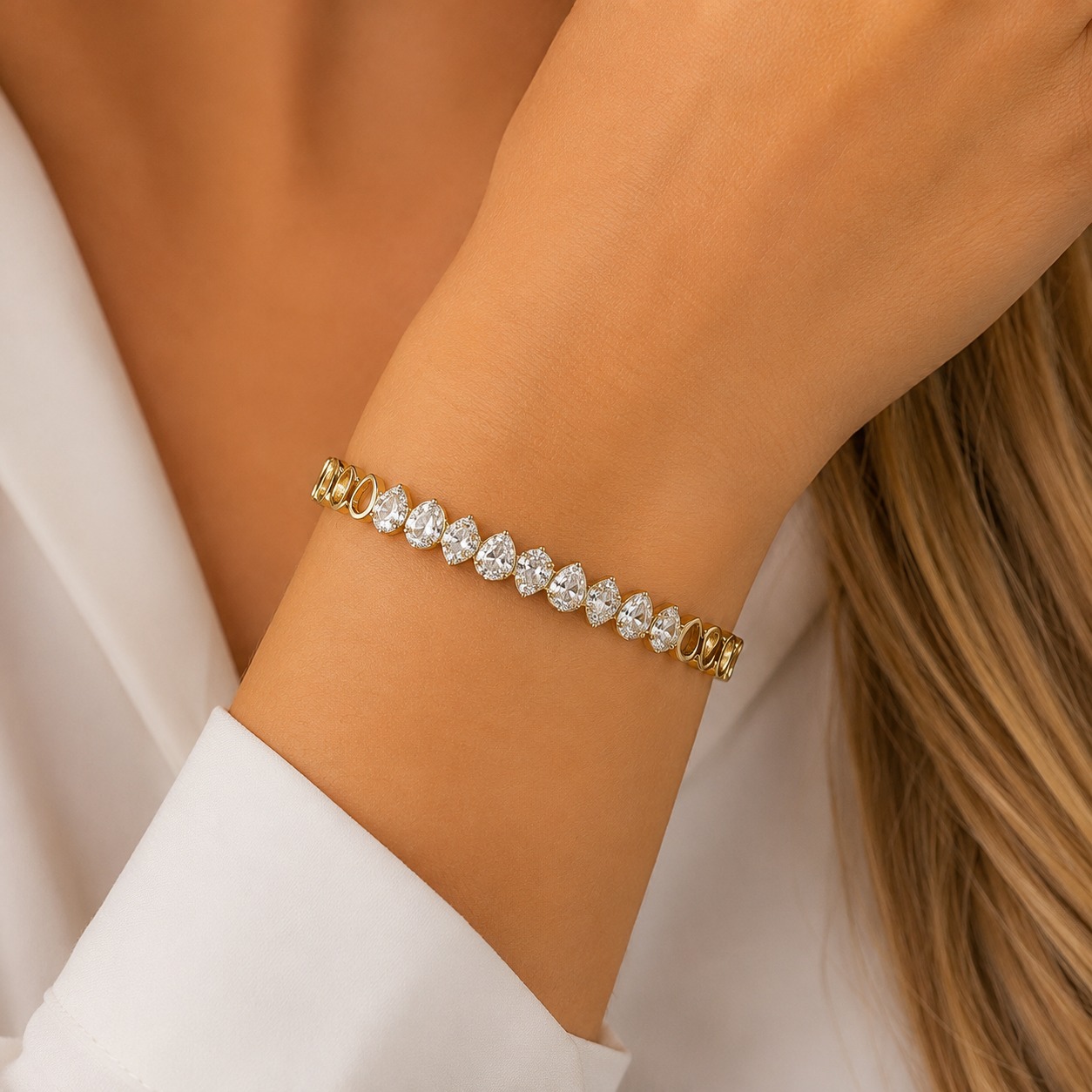 Bracelete Gotas Cravejadas