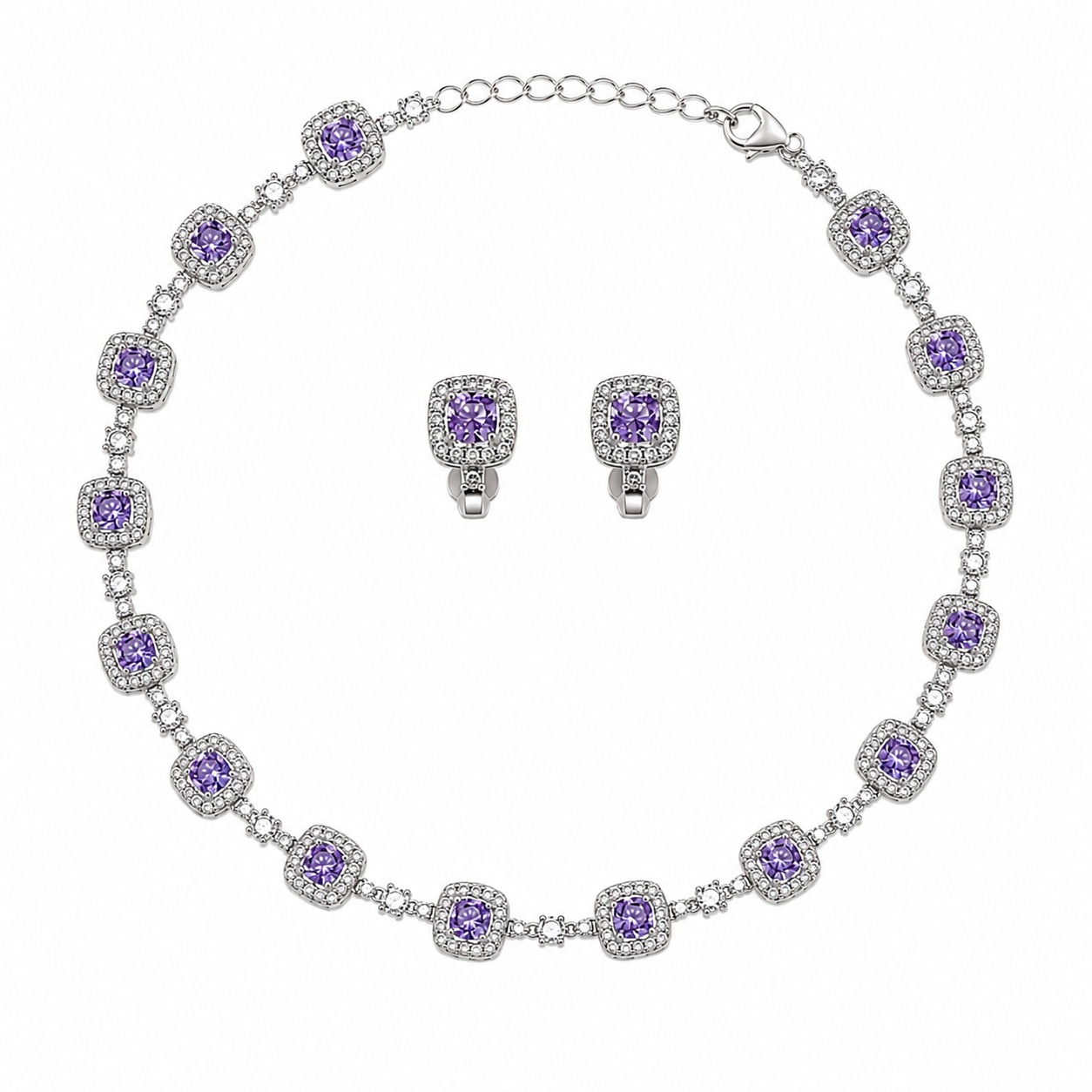 Conjunto Luxo Cravejado em Ródio
