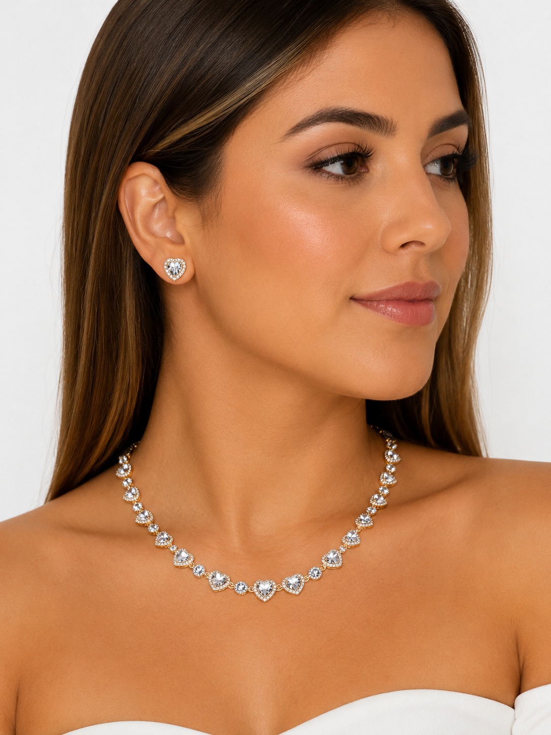 Conjunto Riviera Corações Cristal