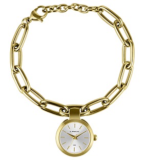 Relógio Feminino Lince Golden Link Charm.