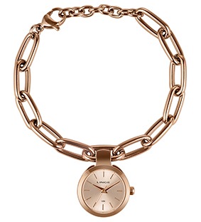 Relógio Feminino Lince Golden Link Charm.