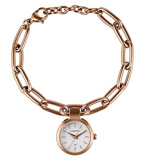 Relógio Feminino Lince Golden Link Charm.