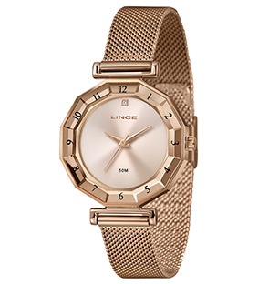 Relógio Feminino Lince Golden Noir Milano