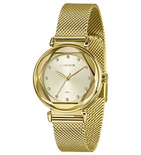 Relógio Feminino Lince Elegance Dourado com Pulseira Milanese