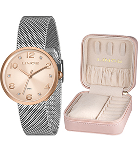Kit Relógio Feminino Lince com Porta-Joias