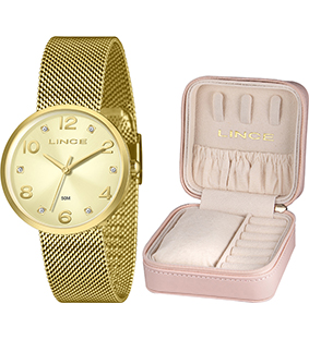 Kit Relógio Feminino Lince com Porta-Joias