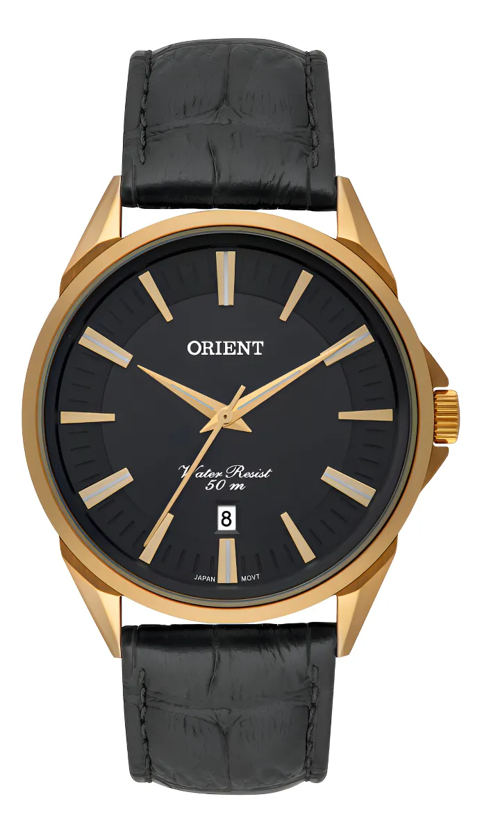Relogio Orient Masculino Dourado Pulseira De Couro MGSC1010