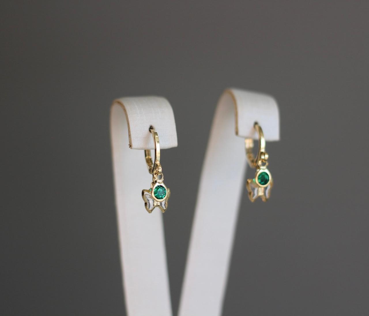 Brinco Argolinha Cristal Zircônia Verde