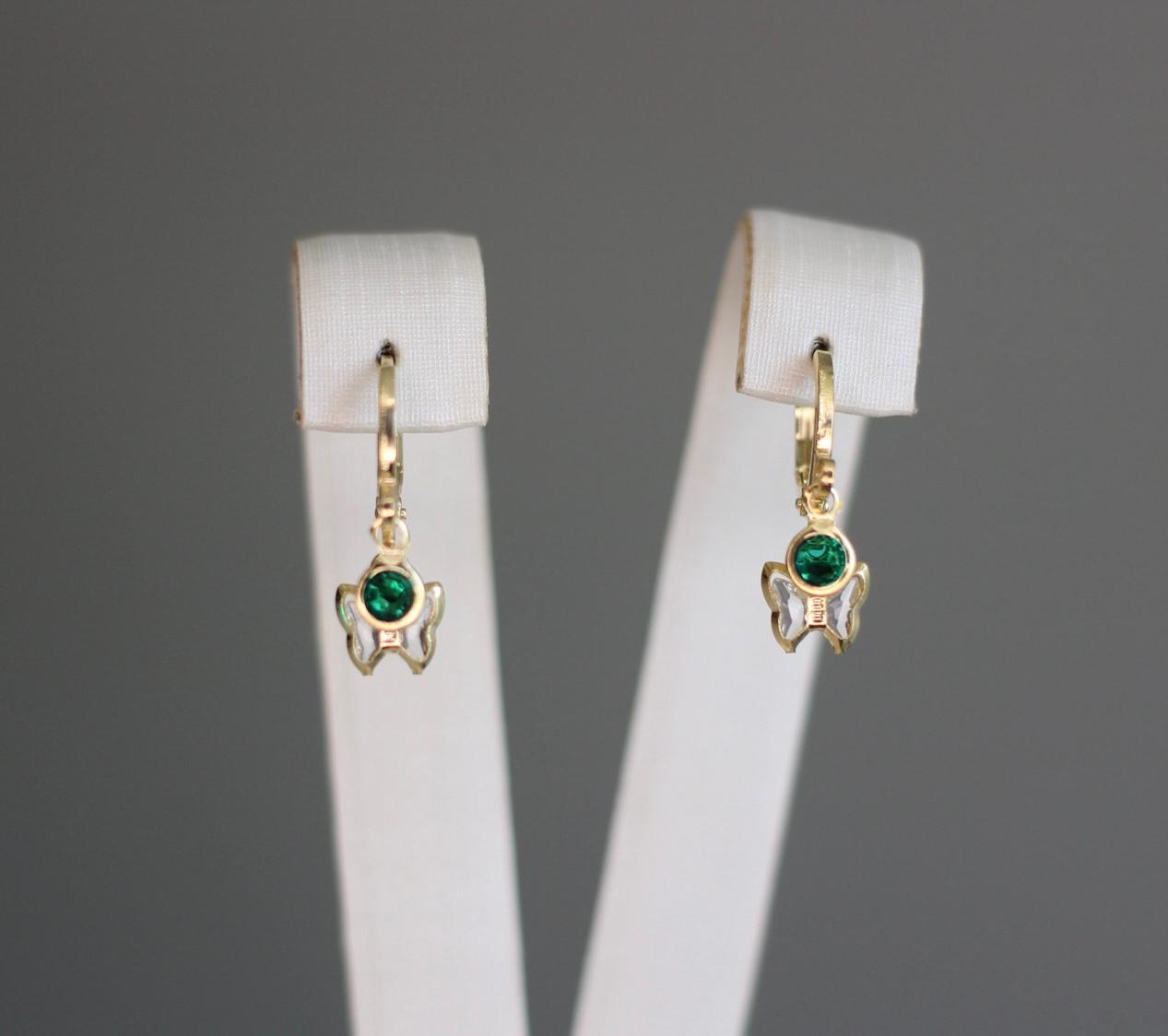 Brinco Argolinha Cristal Zircônia Verde