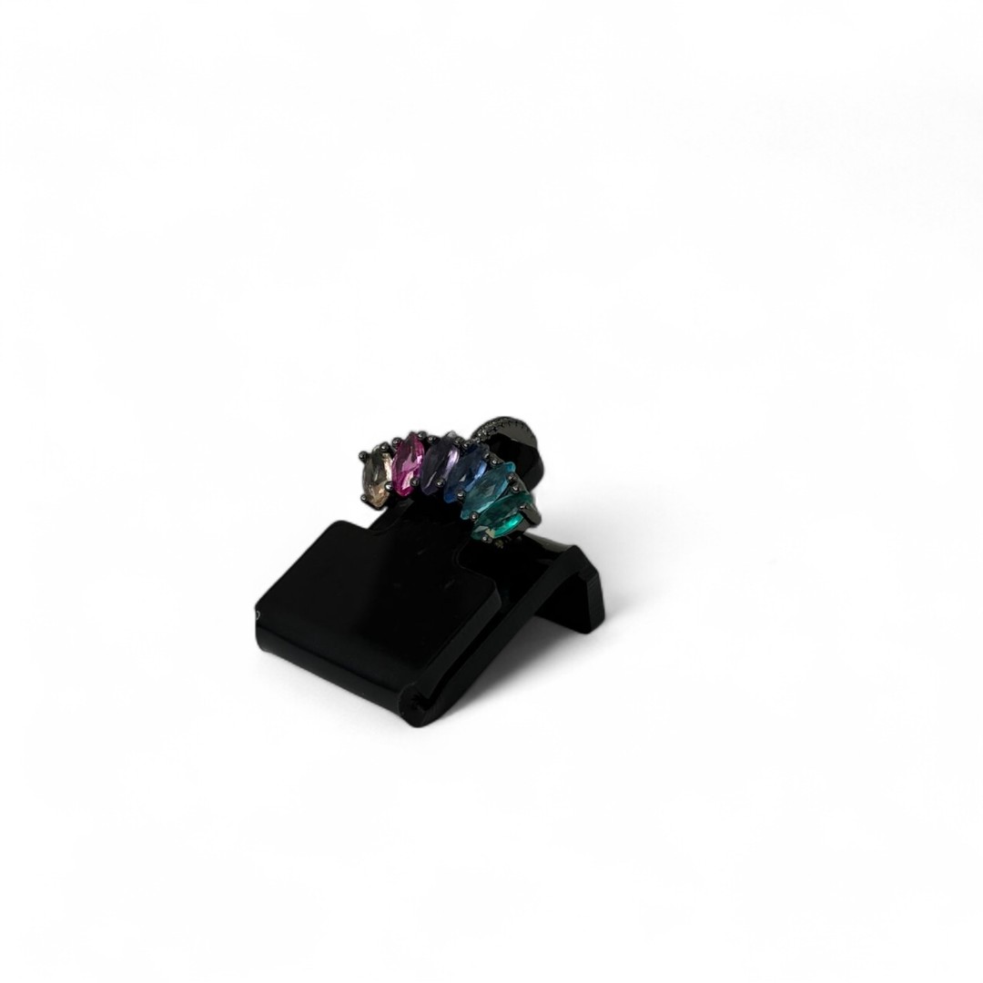 PIERCING FAKE ZIRCONIA COLORS- BANHADO A RÓDIO NEGRO
