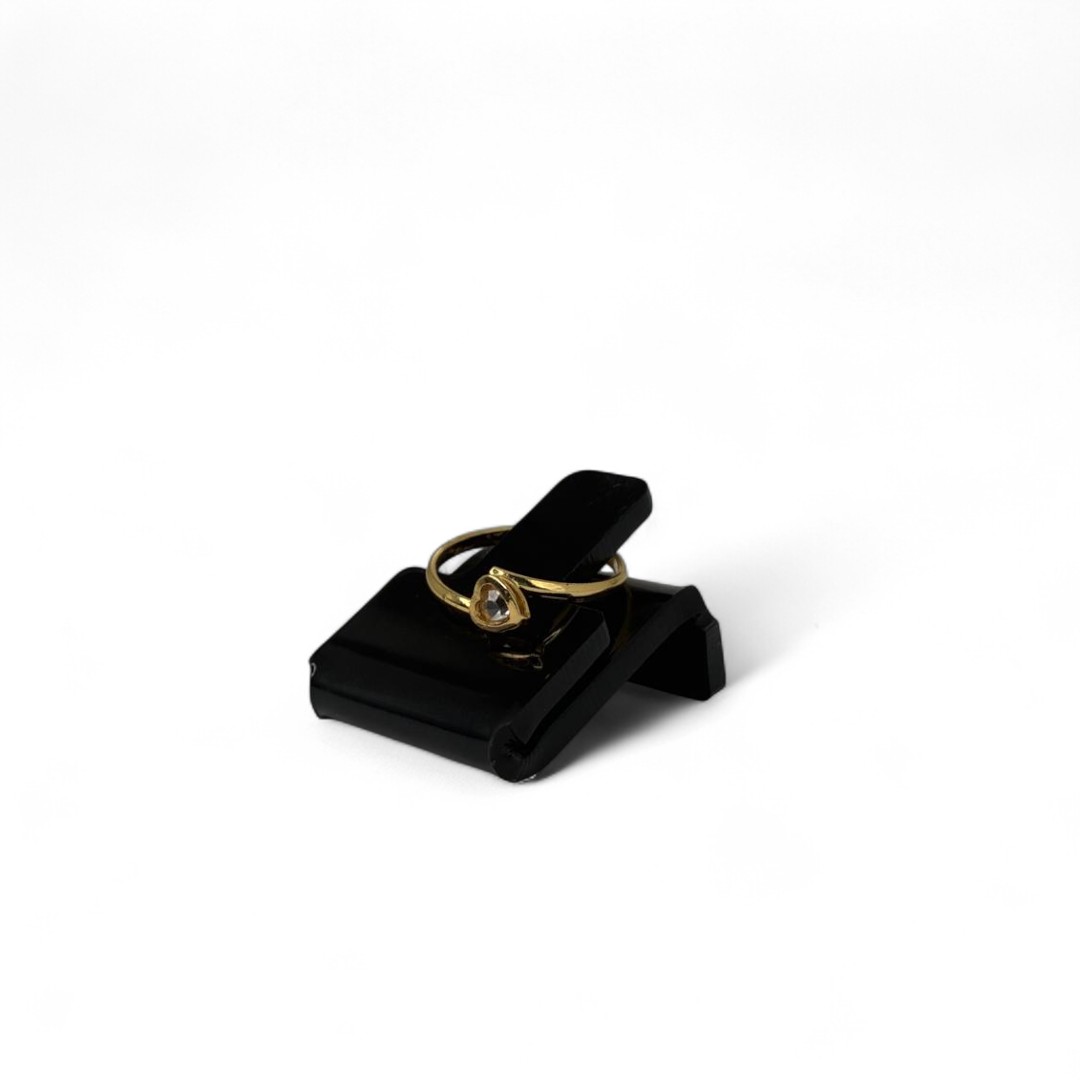 ANEL FALANGE CORAÇÃO COM ZIRCONIA Nª09 - BANHADO A OURO 18K