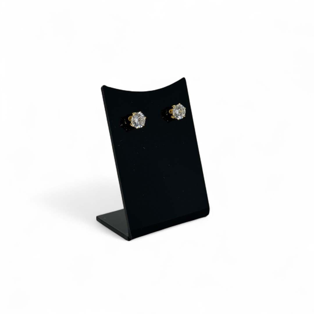 BRINCO PEQUENO PONTO DE LUZ CRISTAL GRANDE FLOR CRISTAL- BANHADO A OURO 18K