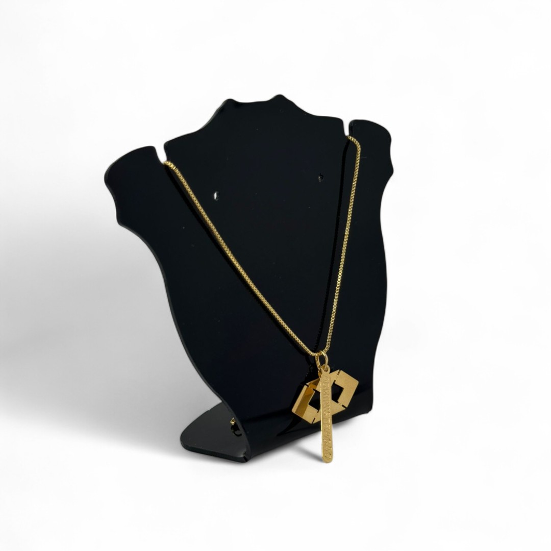 CORRENTE VENEZIANA PROFISSÃO ADMINISTRAÇÃO COM EXTENSOR -  BANHADO A OURO 18K