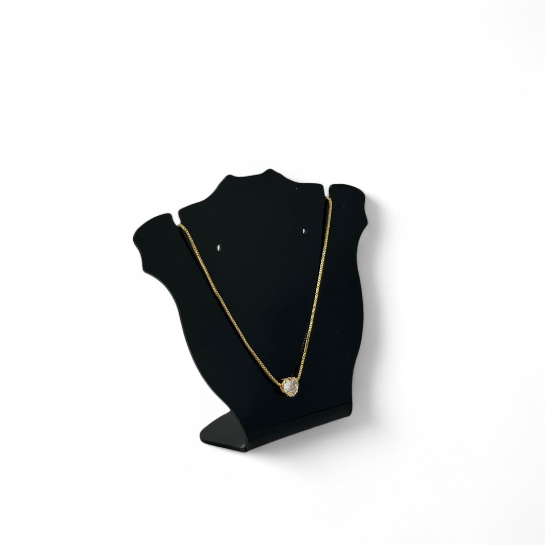 CORRENTE VENEZIANA PONTO DE LUZ CORAÇÃO COM CAPA - BANHADO A OURO 18K