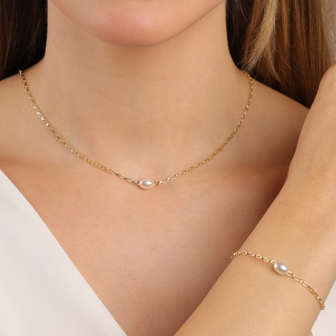 CHOKER  PÉROLA OVAL