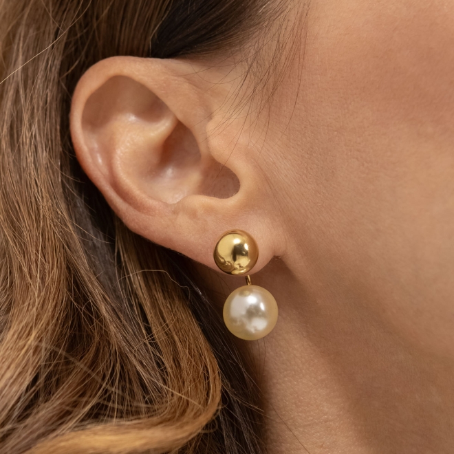 EAR JACKET ESFERAS E PÉROLAS