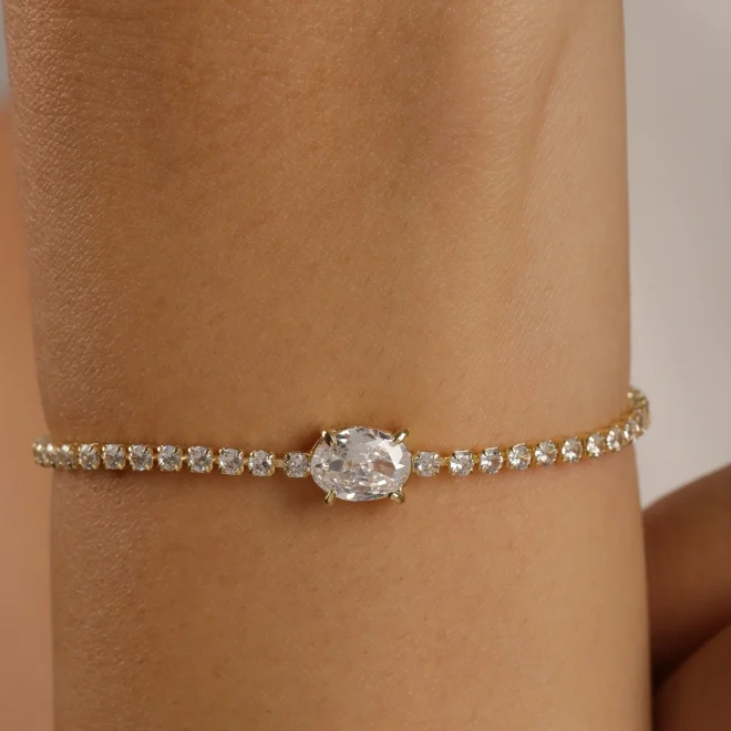 PULSEIRA RIVIERA ZIRCÔNIA OVAL