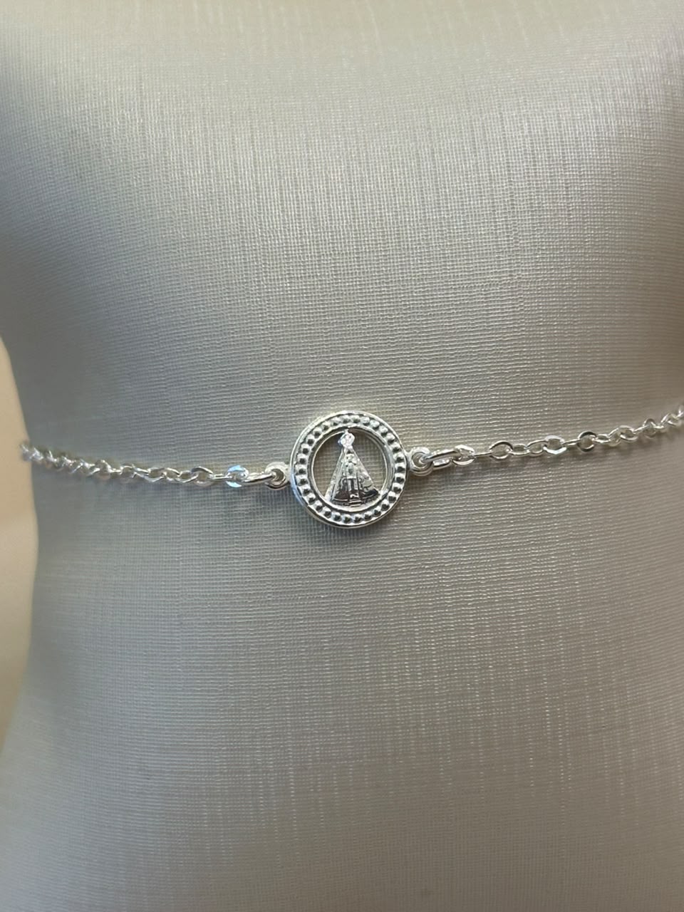 PULSEIRA PRATA MEDALHA NOSSA SENHORA APARECIDA